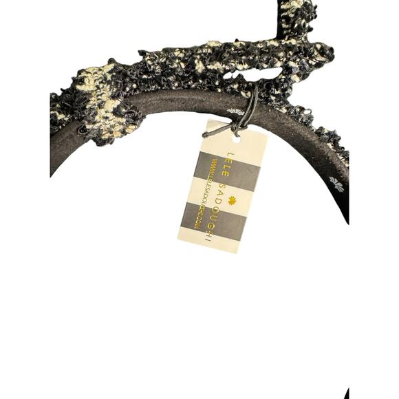 Lele Sadoughi NWT Tweed Bardot Ribbon Slim Headband in Jet main image 12